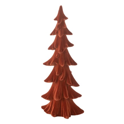 Albero di Natale in resina poliresinica rossa 14*12*36 cm