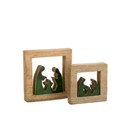 Crèche carrée en bois noir 15.5*15.5*3.5cm