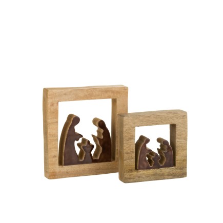 Crèche en bois marron 20x19.5x3.5 cm