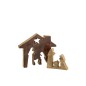 Crèche puzzle maison en bois marron 18.5x4x18.5 cm