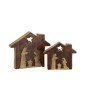 Crèche puzzle maison en bois marron 18.5x4x18.5 cm