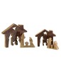 Crèche puzzle maison en bois marron 18.5x4x18.5 cm