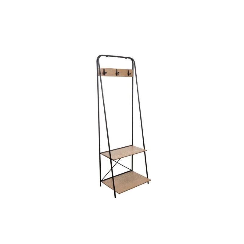 Porte-manteau Romimex Noir Naturel Métal Bois MDF 58 x 174 x 44 cm