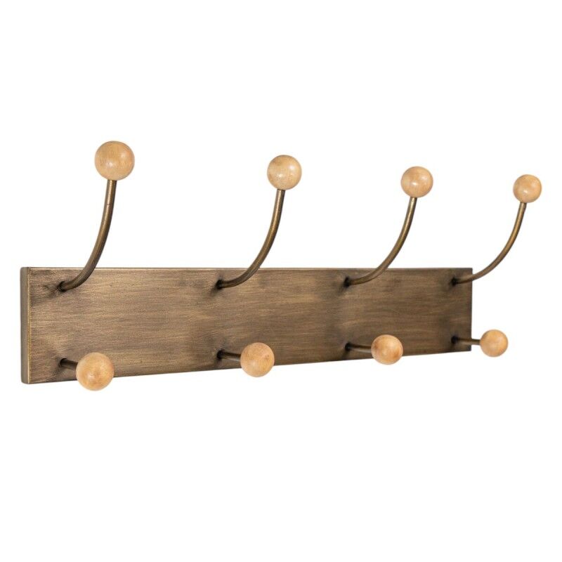 Perchero de Pared Romimex Marrón Metal Madera de pino 51 x 19 x 13 cm