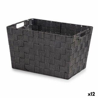 Cesta Negro Tela 25 x 20 x 35 cm (12 Unidades)