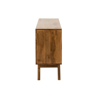 Meuble bas 2 portes et 3 tiroirs en bois marron 145x40x80 cm