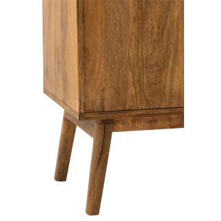 Meuble bas 2 portes et 3 tiroirs en bois marron 145x40x80 cm