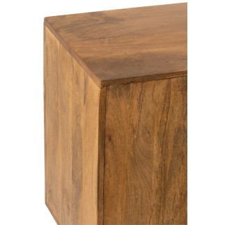 Meuble bas 2 portes et 3 tiroirs en bois marron 145x40x80 cm