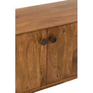 Meuble bas 2 portes et 3 tiroirs en bois marron 145x40x80 cm