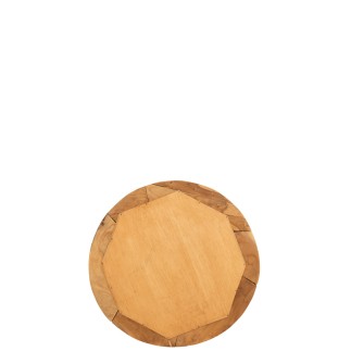 Miroir rond avec cadre bois D60cm