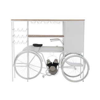 Bar en forme de vélo en métal blanc 173x64x119 cm