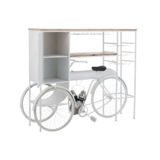 Bar en forme de vélo en métal blanc 173x64x119 cm