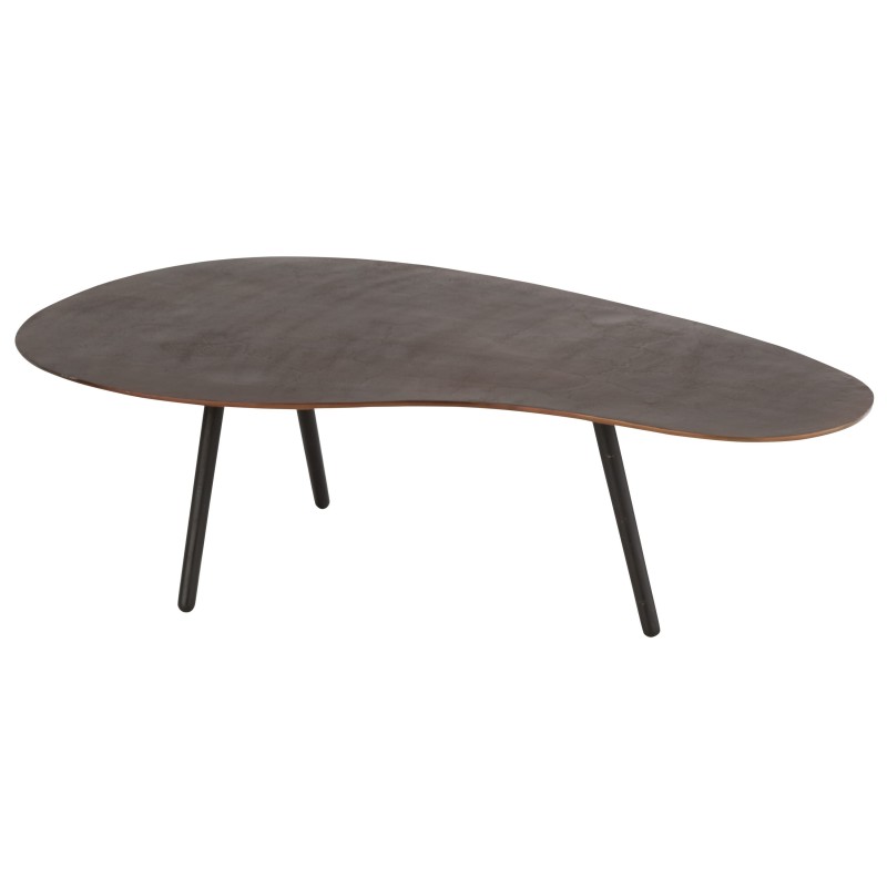 Table de salon en aluminium marron 119x71.5x36.5 cm