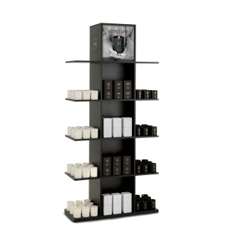 Expositor para velas perfumadas de madera negra 100x40x216.5 cm