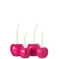 Conjunto de 2 cerezas brillantes y mates de resina rosa 24.5x21.5x54.5 cm