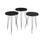 Set de 3 tables de salon en bois noir H48 à 56 cm