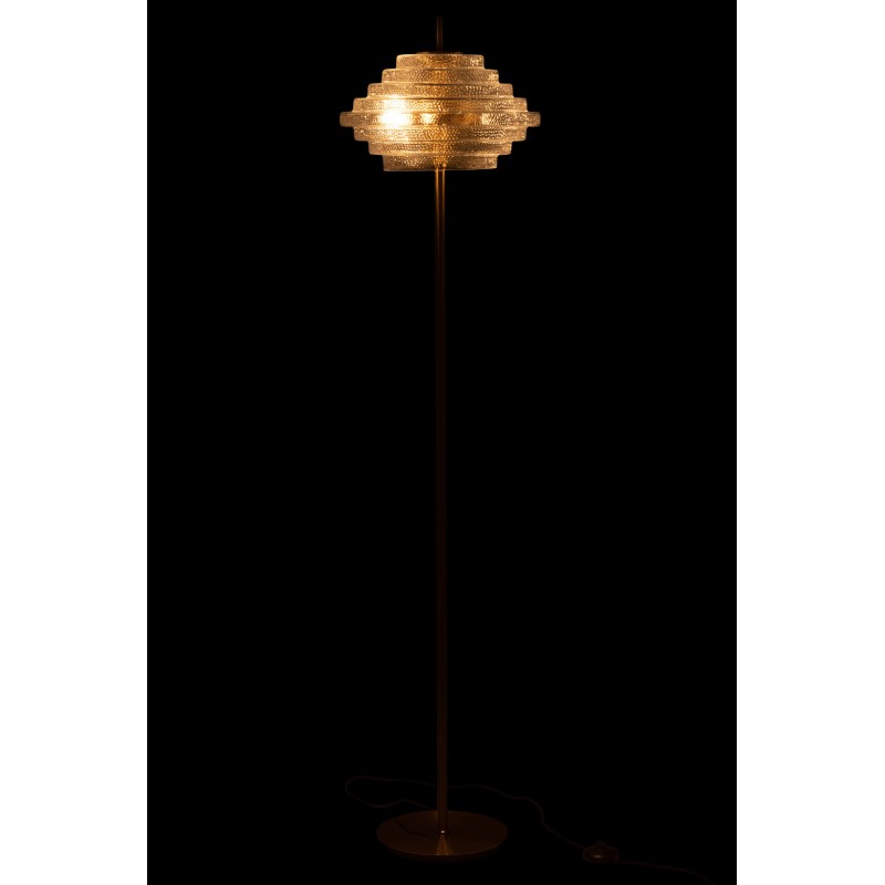 Lampe sur pied en verre et métal doré 36x36x154 cm