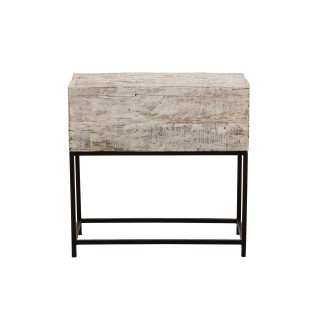 Console avec 8 tiroirs en bois blanc 75x34x76.5 cm