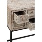 Console avec 8 tiroirs en bois blanc 75x34x76.5 cm