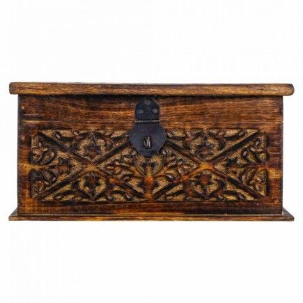 Coffre Alexandra House Living Marron Bois de manguier 15 x 15 x 26 cm Style artisanal