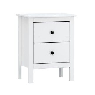 Table de Nuit Alexandra House Living Blanc Métal Bois de pin 48 x 62 x 36 cm 2 tiroirs