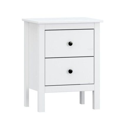 Table de Nuit Alexandra House Living Blanc Métal Bois de pin 48 x 62 x 36 cm 2 tiroirs