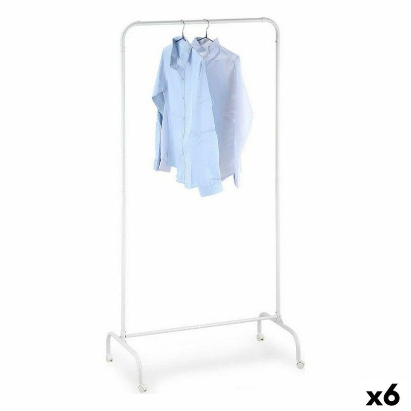 porte-manteaux Confortime Blanc 78 x 44,5 x 160 cm Avec des roues (6 Unités)