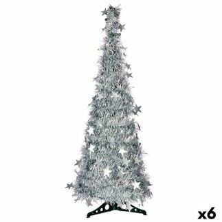 Sapin de Noël Argenté guirlande 37 x 37 x 105 cm (6 Unités)