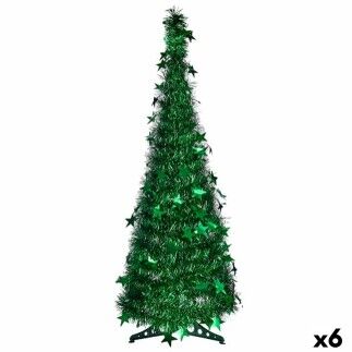 Árbol de Navidad Verde Espumillón 37 x 37 x 105 cm (6 Unidades)