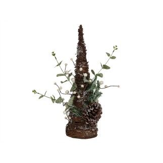 Sapin de Noël Romimex Marron Vert Polyéthylène Pomme de pin 24 x 47 x 24 cm