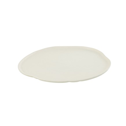 Plateau rond en aluminium blanc 35x31x1 cm