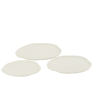 Plateau rond en Aluminium Blanc 41x36x1cm