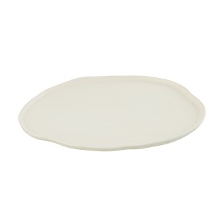 Plateau rond en Aluminium Blanc 41x36x1cm