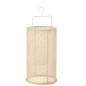 Lanterne suspendue en polyester beige 18x18x33 cm