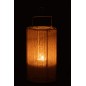 Lanterne suspendue en polyester beige 18x18x33 cm