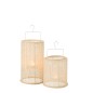 Lanterne suspendue en polyester beige 18x18x33 cm