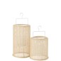 Lanterne suspendue en polyester beige 18x18x33 cm