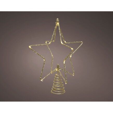 Estrella de Navidad Lumineo Dorado Alambre 20 x 5 x 25 cm MicroLED