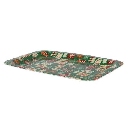 Bandeja Lifetime Verde Estampado Navidad 41 x 2,2 x 29 cm