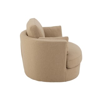 Fauteuil de salon pivotant en tissu beige 109x100x89 cm