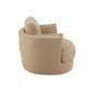 Fauteuil de salon pivotant en tissu beige 109x100x89 cm