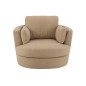 Fauteuil de salon pivotant en tissu beige 109x100x89 cm