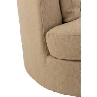 Fauteuil de salon pivotant en tissu beige 107x98x88 cm