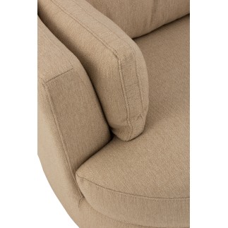 Fauteuil de salon pivotant en tissu beige 107x98x88 cm