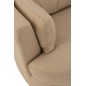 Fauteuil de salon pivotant en tissu beige 109x100x89 cm