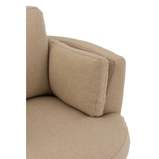 Fauteuil de salon pivotant en tissu beige 107x98x88 cm