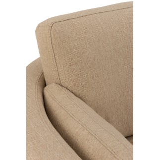 Fauteuil de salon pivotant en tissu beige 107x98x88 cm