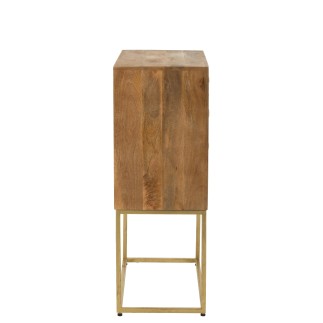 Commode suspendue à porte en bois de manguier beige 76x40x122 cm