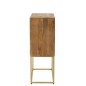 Commode suspendue à porte en bois de manguier beige 76x40x122 cm