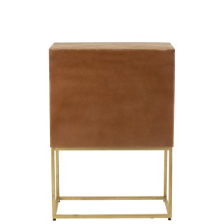 Commode suspendue à porte en bois de manguier beige 76x40x122 cm